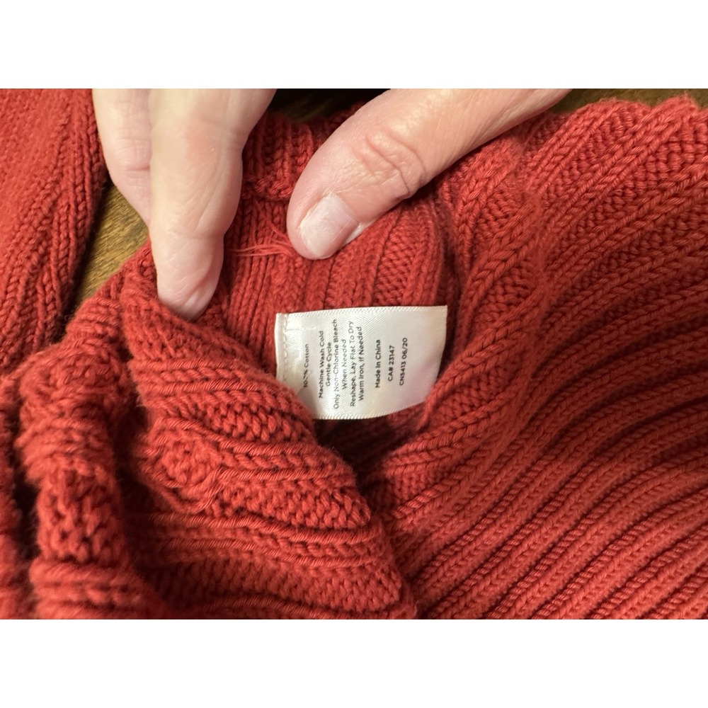 Talbots Red Turtle Neck Pull Over Sweater 100% Co… - image 8